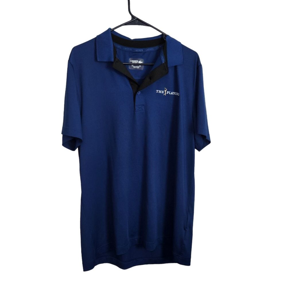 Lacoste Sport Navy Blue Polo Shirt Short Sleeve The Players Golf Mens Size Large